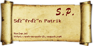 Sáfrán Patrik névjegykártya