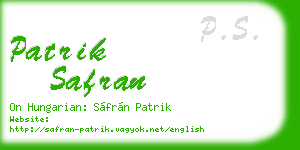 patrik safran business card