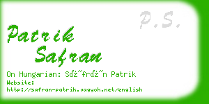 patrik safran business card